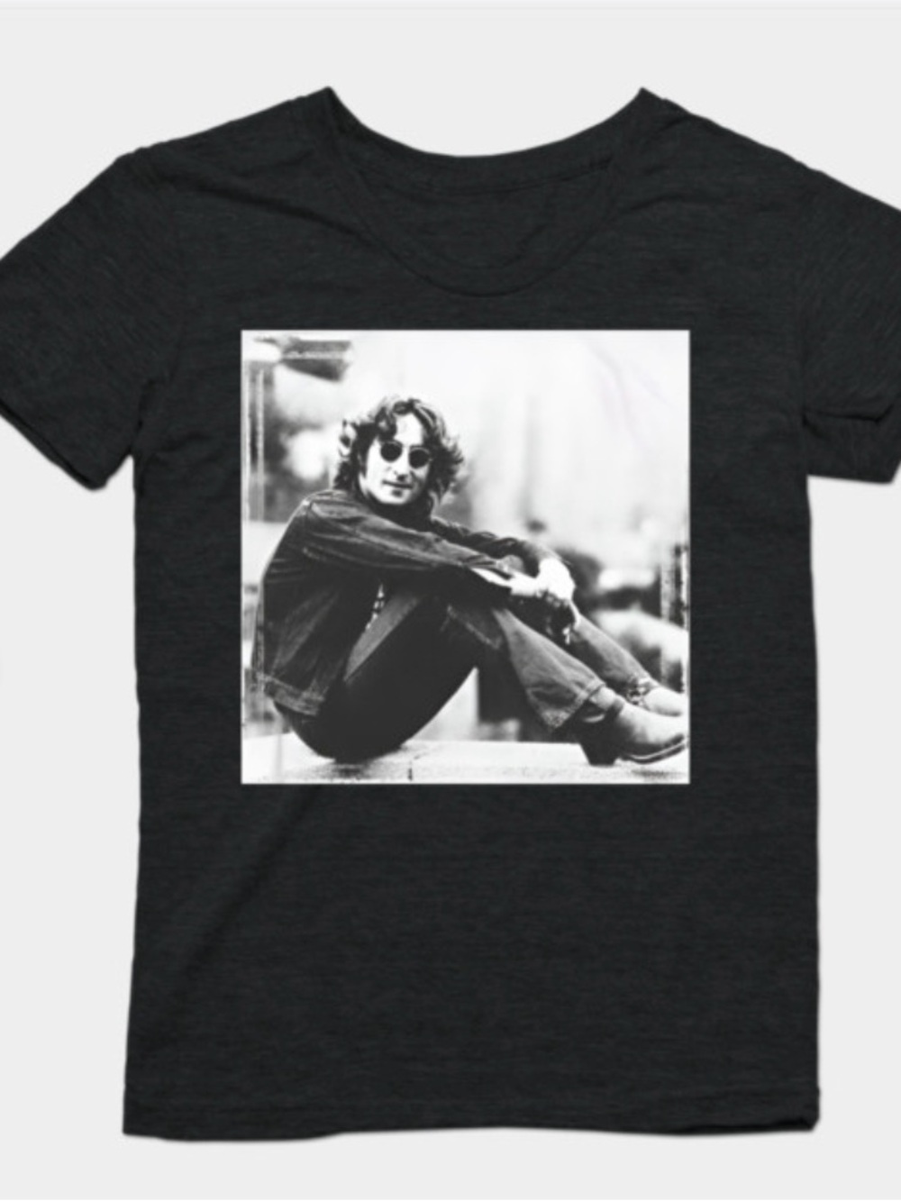 Women’s Black Graphic Crewneck T-Shirt with Vintage Photo Print